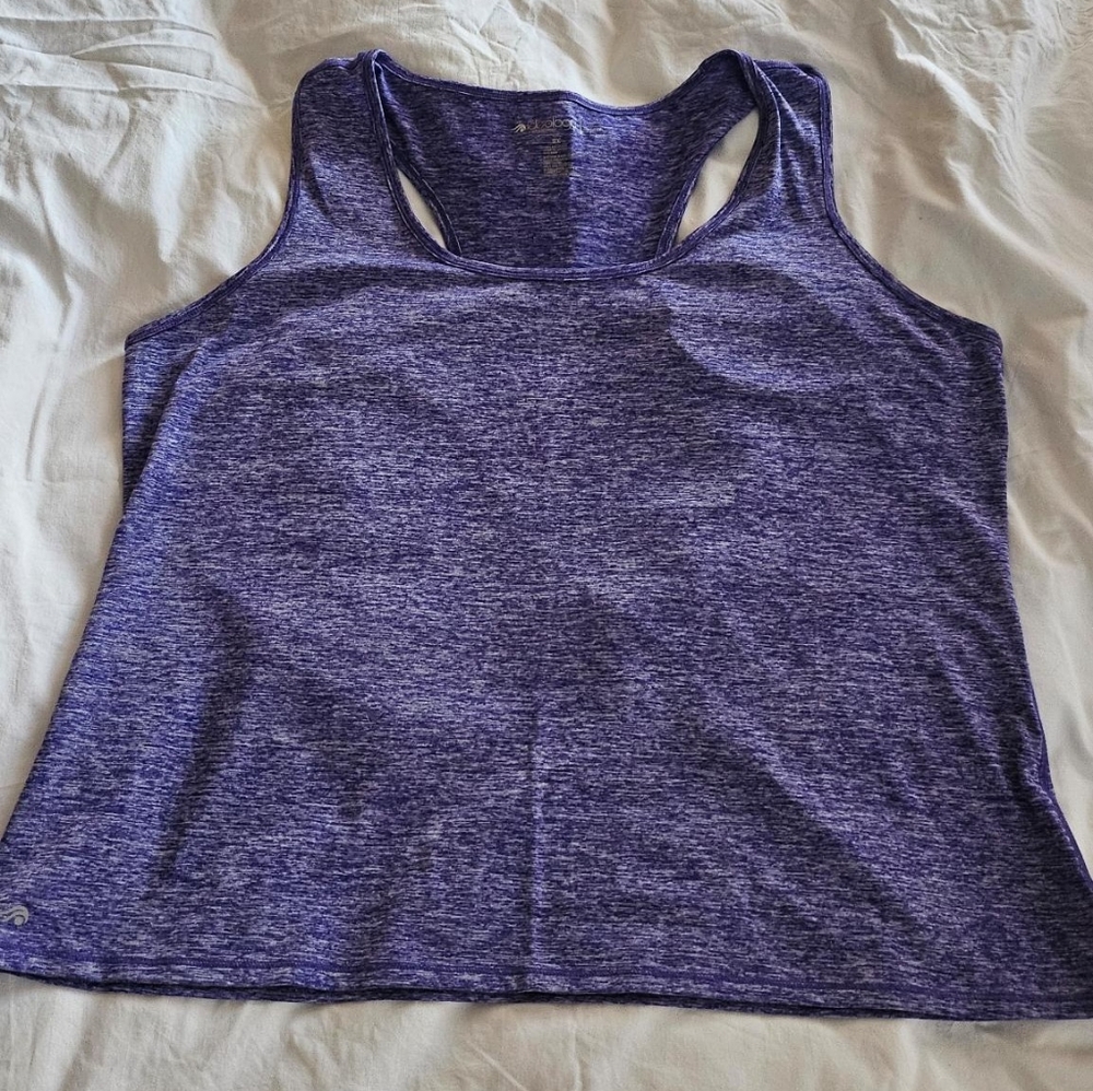 Ideology purple heathered 2X racer back tank top